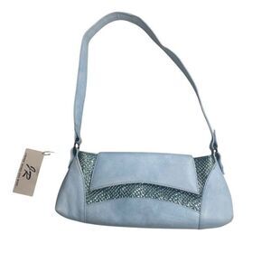 J. RENEE’ Women’s Shoulder Bag Blue Snake Print Design 11.5X2X6 SEE‎ DESCRIPTION